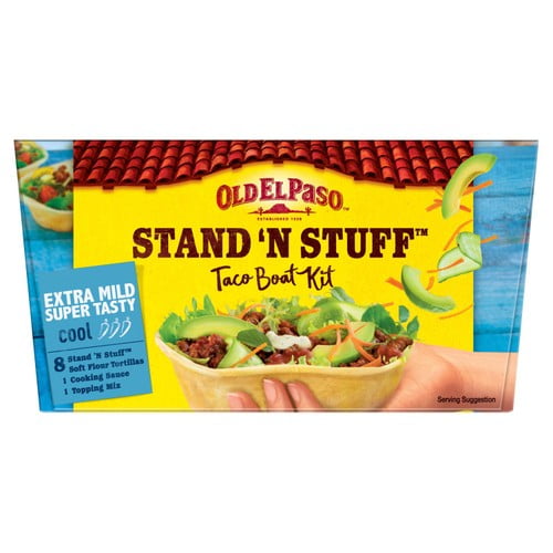 Old El Paso Mexican Stand 'N' Stuff Extra Mild Taco Kit with Soft Shells 329g, British Import (Pack of 2)