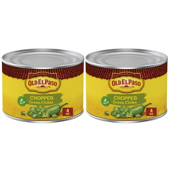 Old El Paso Mild Chopped Green Chiles, 4 oz, Pack of 2