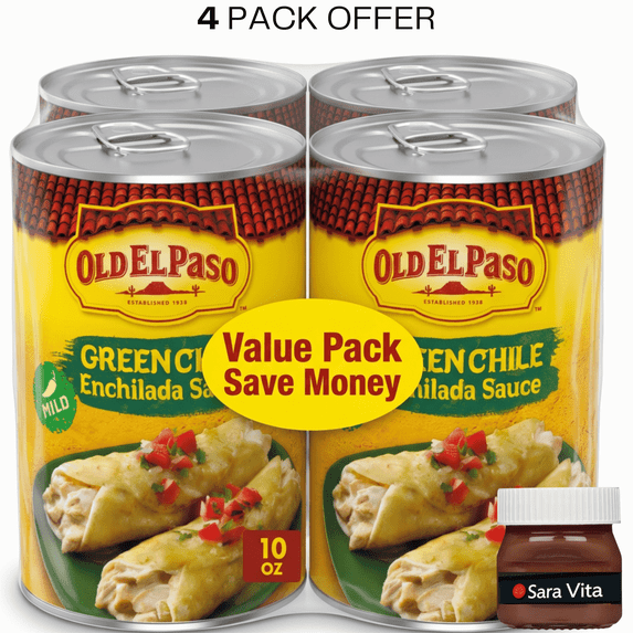 Old El Paso Mild Green Chile Enchilada Sauce, Meal Prep, 10 oz Can