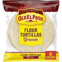 Old El Paso Restaurant Style Grande Flour Tortillas, Meal Prep, 6 Ct, 21.5 oz