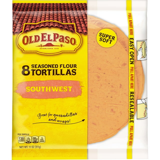 Old El Paso Southwest Seasoned Flour Tortillas 8 Ct, 11 oz