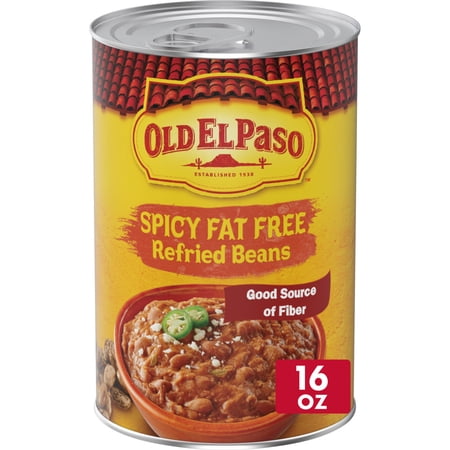 Old El Paso Spicy Fat Free Refried Beans, 16 Ounce Can