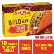Old El Paso Bold Taco Dinner Kit with Nacho Cheese Flavored Taco Shells, Meal Prep, 9.5 oz
