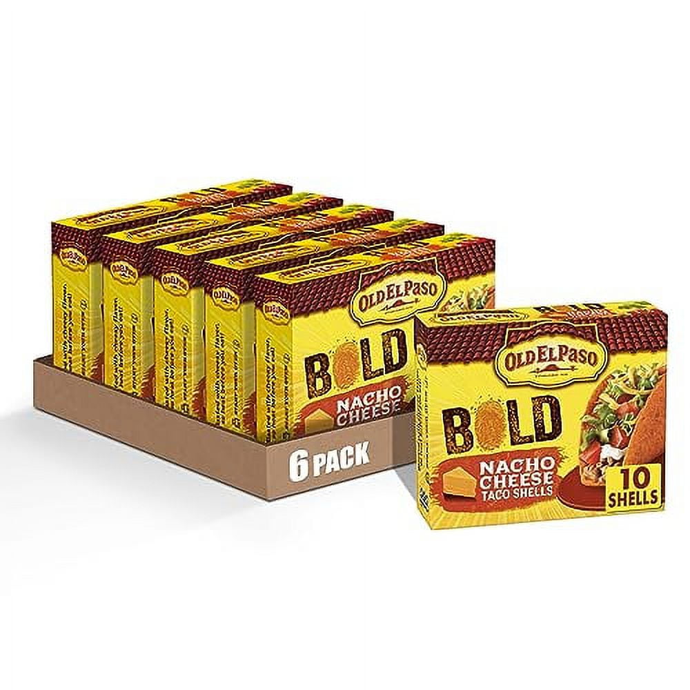 Old El Paso Stand 'N Stuff Bold Nacho Cheese Flavored Taco Shells, 10