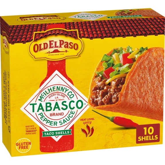 Old El Paso Stand 'N Stuff TABASCO Sauce Flavored Taco Shells, Spicy, 10 Count, 5.4 oz