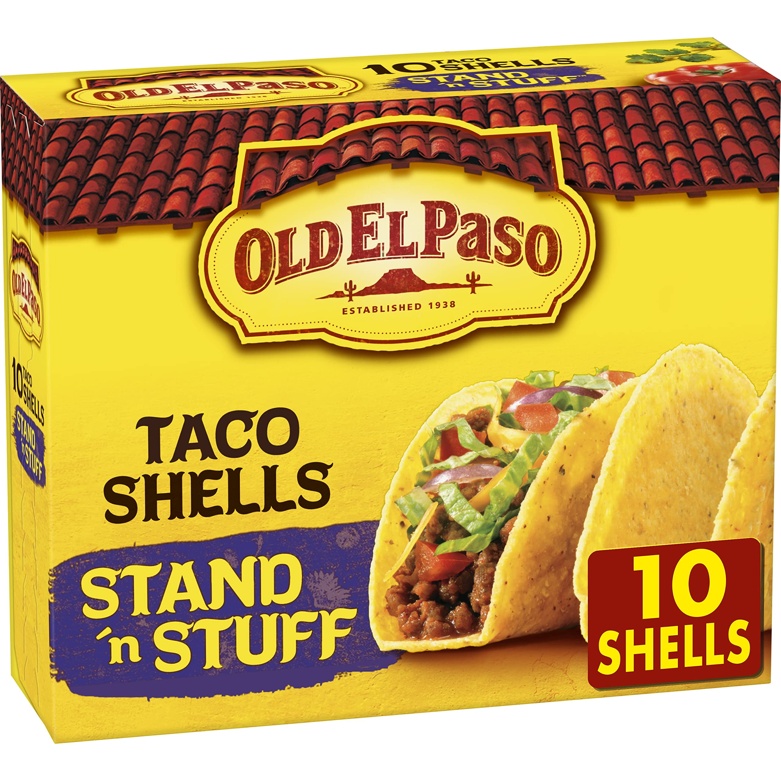 Taco Shell Packing Old El Paso Stand N Stuff Taco Shells, Gluten Free, 10-Count Packaging ...