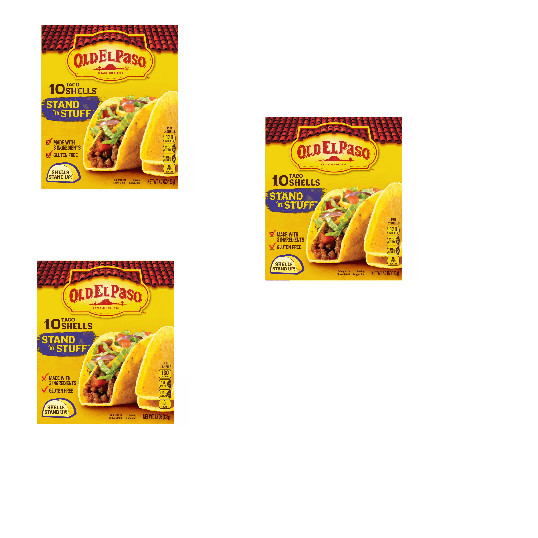 Old El Paso Stand 'N Stuff Taco Shells, Soft Taco Shells, Mexican Taco Shells, 10ct, Pack of 3