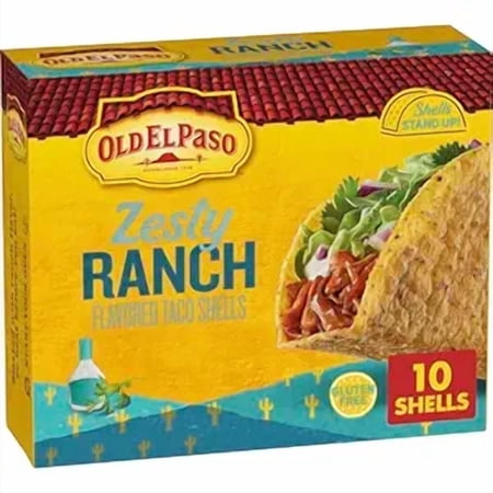 Old El Paso Stand ‘N Stuff Taco Shells, Zesty Ranch Flavored, Gluten Free Crunchy Corn Taco Shells, 10 Count, 5.4 oz