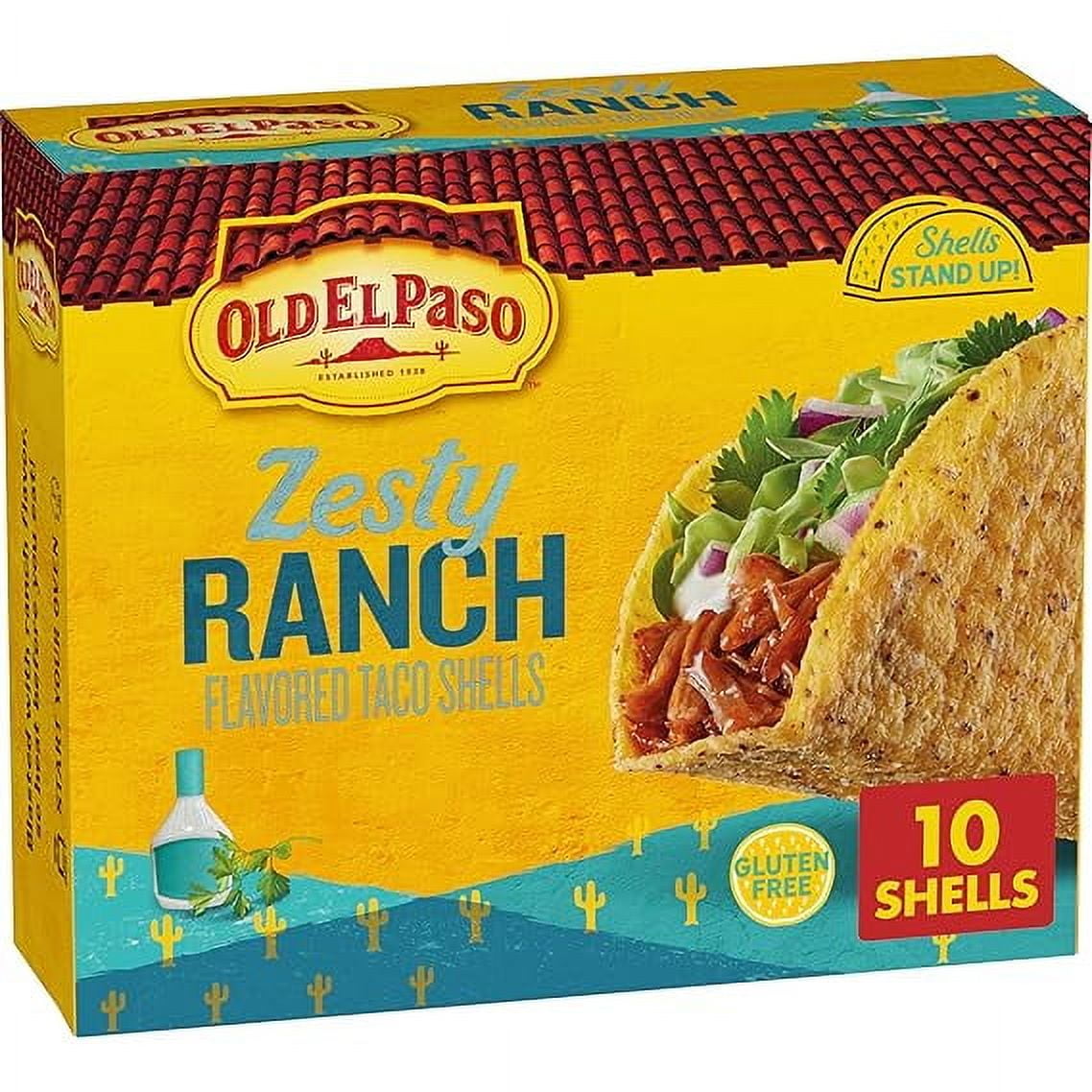 Old El Paso Stand N Stuff Taco Shells, Zesty Ranch Flavored, Gluten Free Crunchy Corn Taco Shells, 10 Shells, 5.4 oz