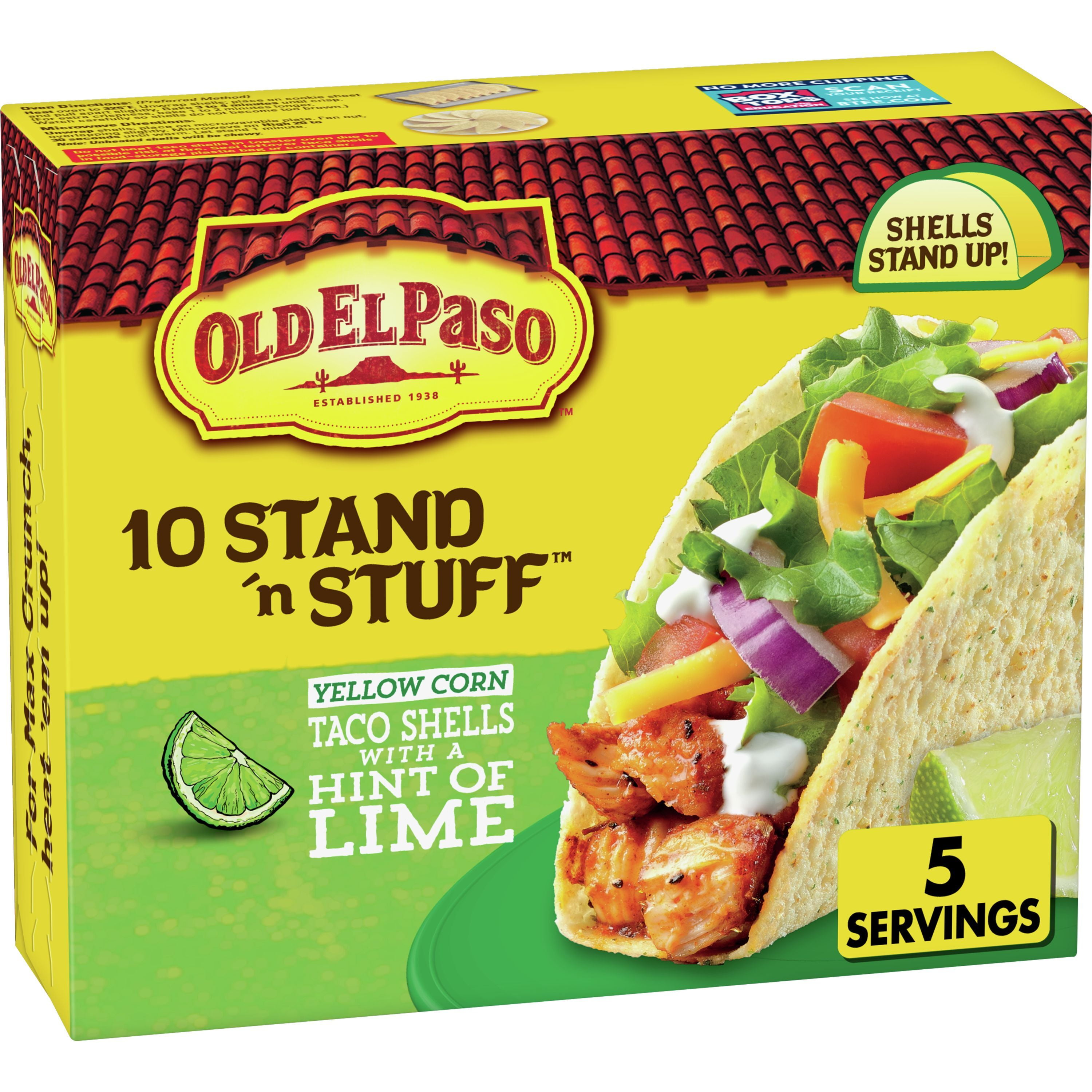 Old El Paso Stand 'N Stuff Taco Shells with a Hint of Lime, 10Count