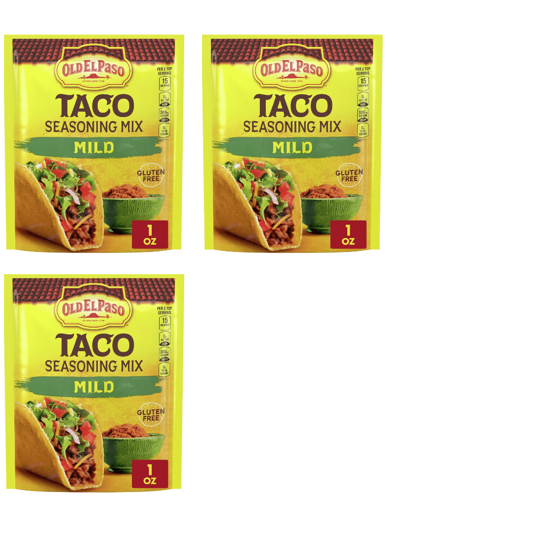 Old El Paso Taco Seasoning Mix Mild 1oz pack of 3