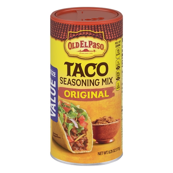 Old El Paso Taco Seasoning, Original, Large Size, 6.25 oz (Pack of 2)