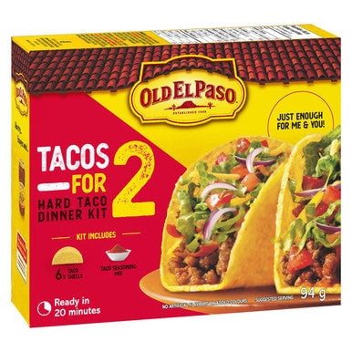 Old El Paso Tacos For Two Hard Taco Dinner Kit, 94g/3.3 oz