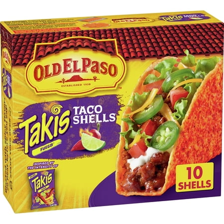 Old El Paso Takis Fuego Stand 'N Stuff Taco Shells, 10-count