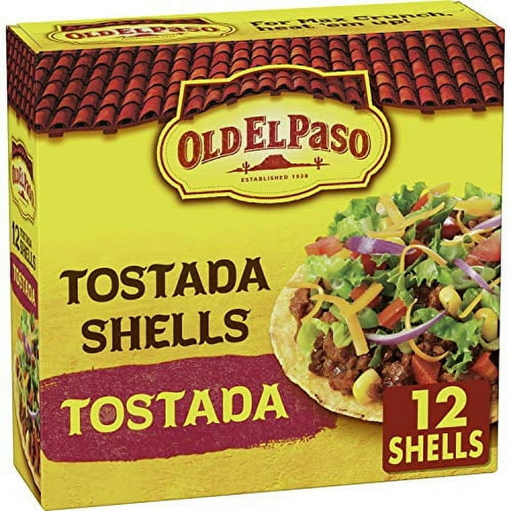 (10 pack) Old El Paso Tostada Shells, Gluten Free, Meal Prep, 12 Count, 4.5 oz