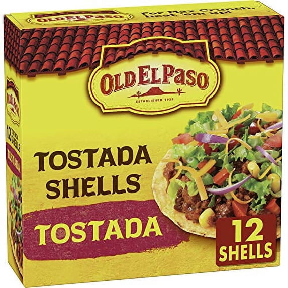 (10 pack) Old El Paso Tostada Shells, Gluten Free, Meal Prep, 12 Ct, 4.5 oz