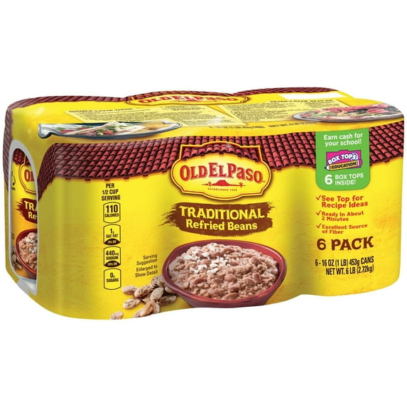 Product of Old El Paso Traditional Refried Beans, 6 pk./16 oz.