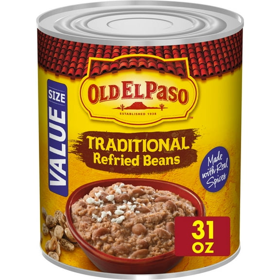 Old El Paso Traditional Refried Beans, Value Size, 31 oz.