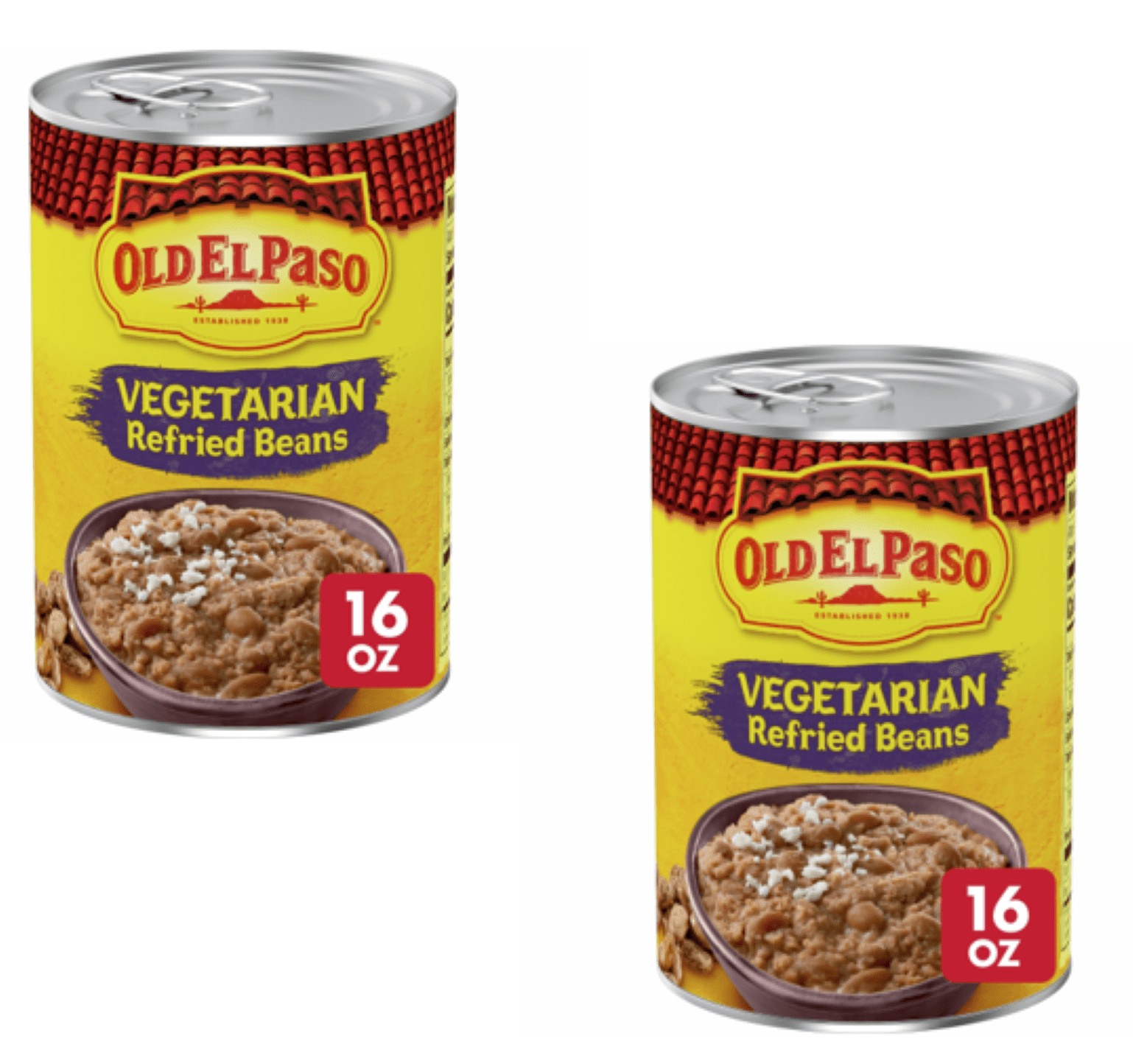 Old El Paso Vegetarian Refried Beans, Canned, 16 oz. Quantity of 2