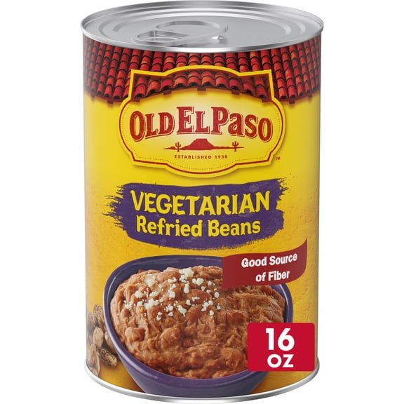 Old El Paso Vegetarian Refried Beans, Meal Prep, Good Source of Fiber, 16 oz
