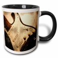thumbnail image 1 of 3drose, Old Electric Guitar in Abstract, 11oz Two-tone Black Mug, 1 of 6