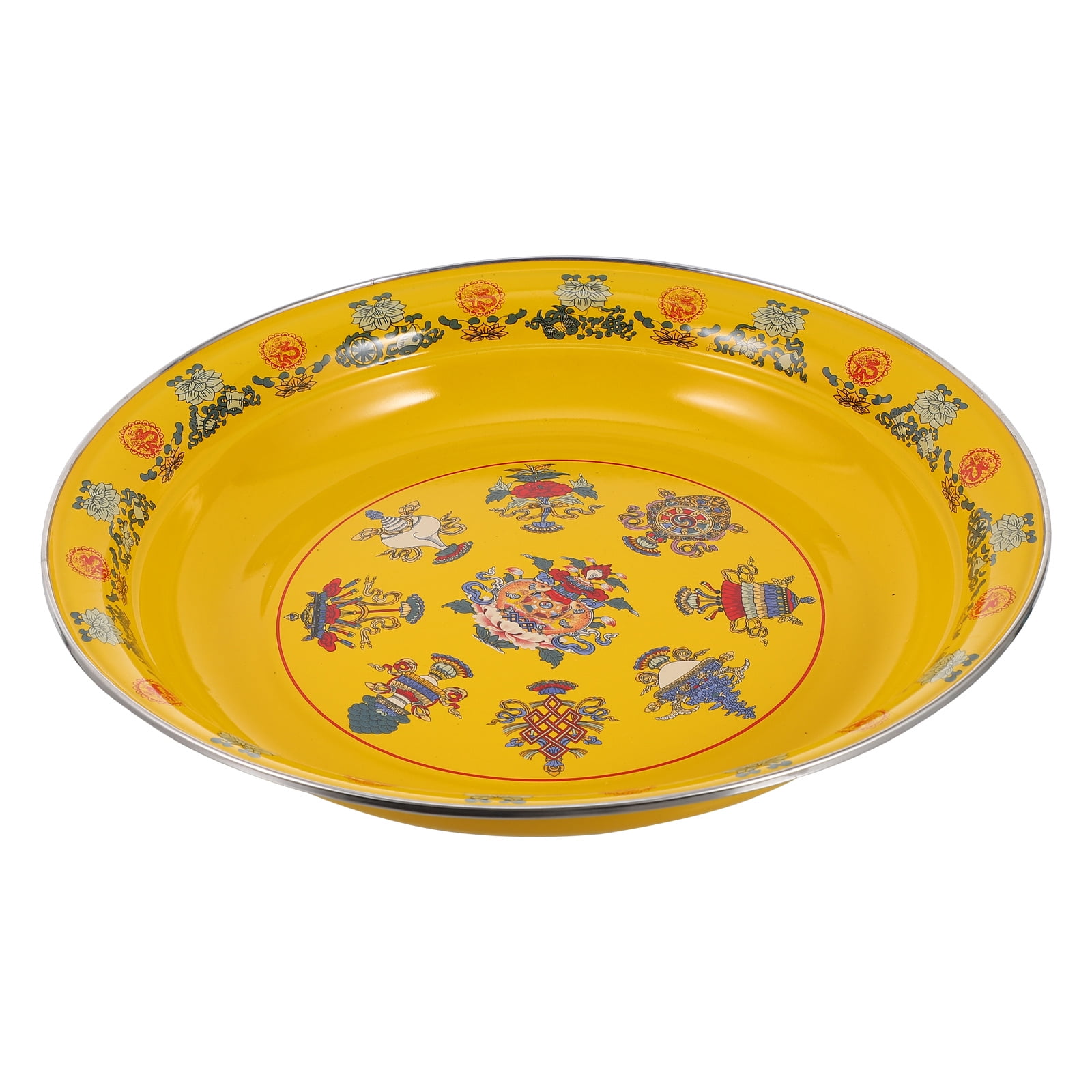 Qnmwood Enamel Camping Plates & Bowls Set Retro Western Dinnerware