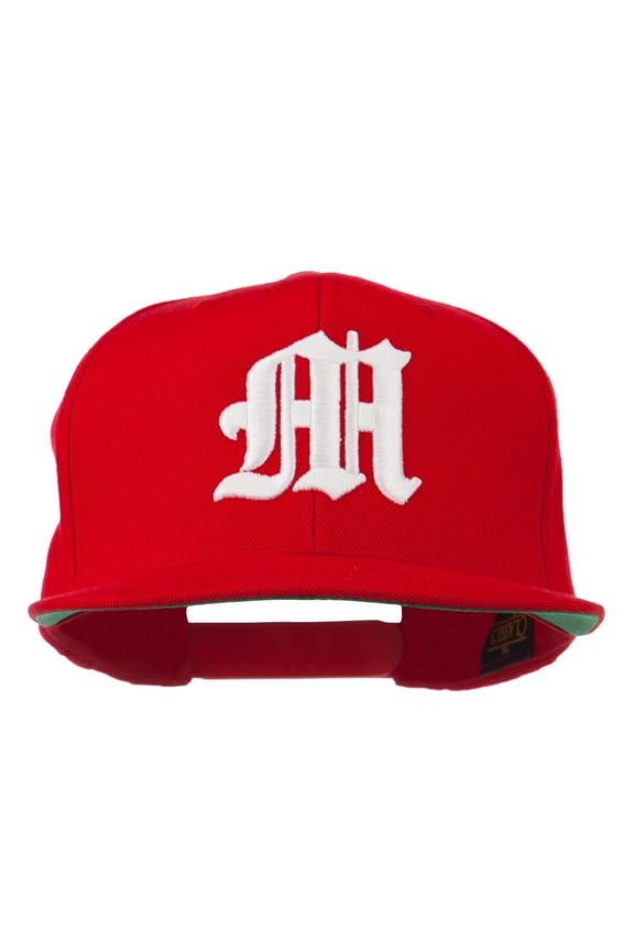 Old English 3D M Embroidered Cap - Red OSFM