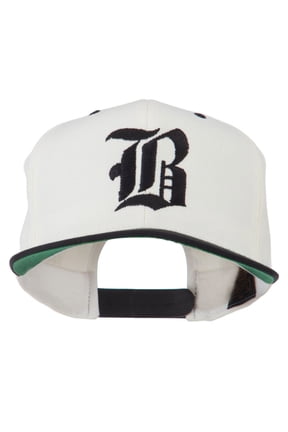 Old English B Embroidered Flat Bill Cap - Natural Black OSFM