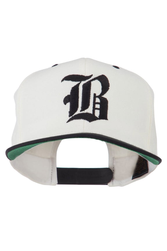 Old English B Embroidered Flat Bill Cap - Natural Black OSFM