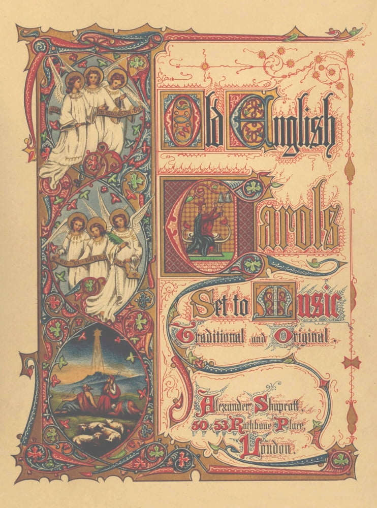 Old English Carols set to Music 1870s Title page Canvas Art - Unknown (18 x 24)