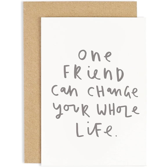 Old English Co. One Friend Card - Thinking of You Just To Say Greeting Card for Him or Her | Friendship Gift for BFF Best Friend | Blank Inside with Envelope
