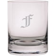 thumbnail image 1 of Old English Etched Monogram 11oz StolzleNew York Crystal Rocks Glass Letter F, 1 of 1