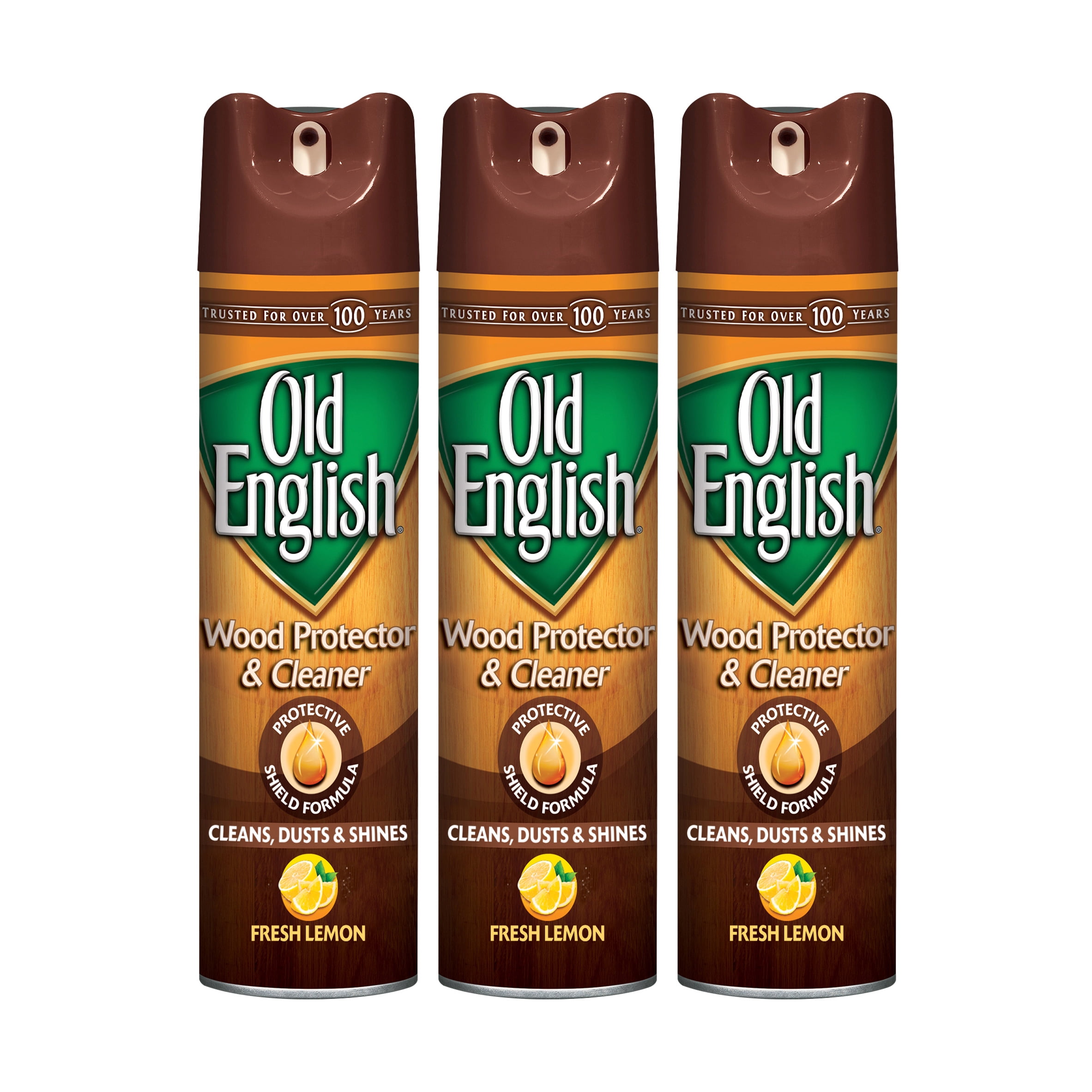 Old English Furniture Polish Spray, Lemon 12.50 oz, Dust & Wax Cleaner, Pack of 3