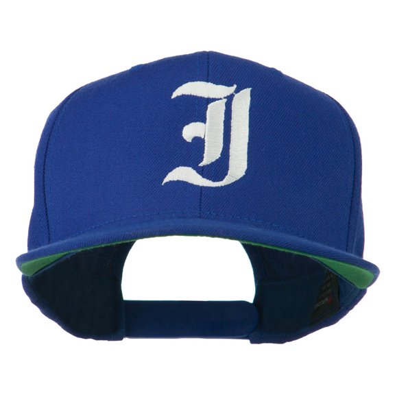 Old English I Embroidered Flat Bill Cap - Royal OSFM