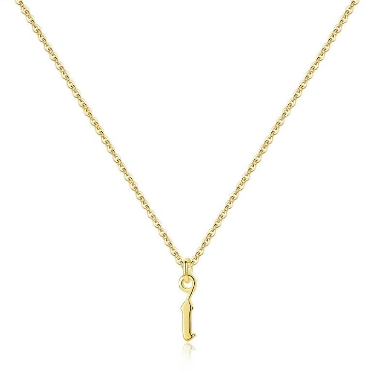 Old English Initial Necklace 14K Gold Plated Letter Pendant Dainty