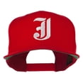 thumbnail image 1 of Old English J Embroidered Flat Bill Cap - Red OSFM, 1 of 5