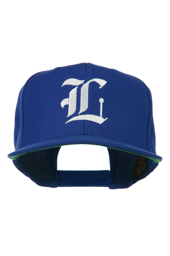 Old English L Embroidered Flat Bill Cap - Royal OSFM