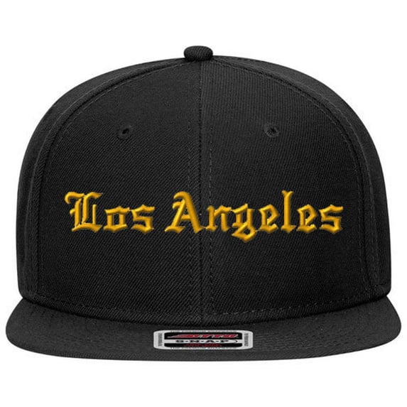 Old English Los Angeles Embroidered Flat Bill Snapback Cap