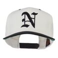 thumbnail image 1 of Old English N Embroidered Flat Bill Cap - Natural Black OSFM, 1 of 5