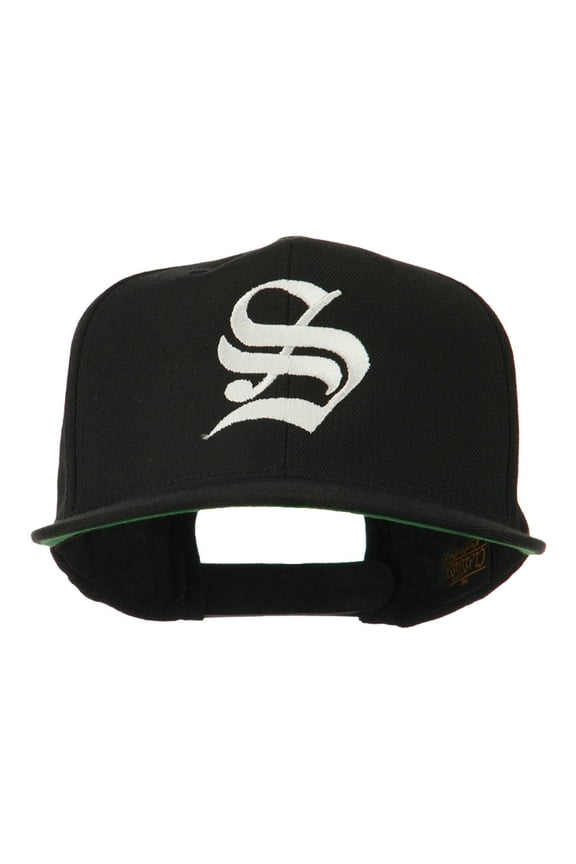 Old English S Embroidered Cap - Black OSFM