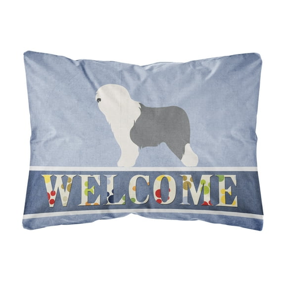 Old English Sheepdog Bobtail Canvas Fabric Decorative Pillow