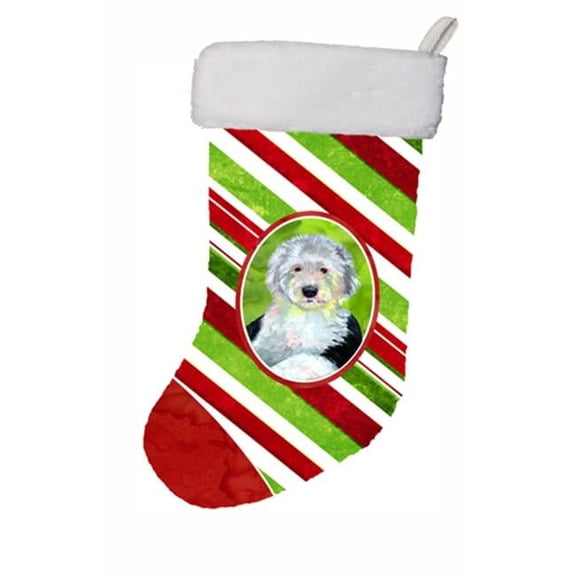 Old English Sheepdog Candy Cane Holiday Christmas Christmas Stocking