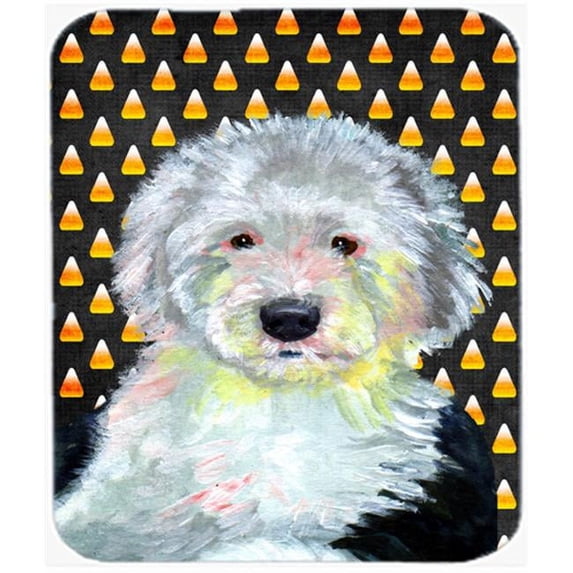 Old English Sheepdog Candy Corn Halloween Portrait Mouse Pad, Hot Pad or Trivet