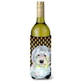 thumbnail image 1 of Old English Sheepdog Candy Corn Halloween Portrait Wine Bottle Hugger, 1 of 1
