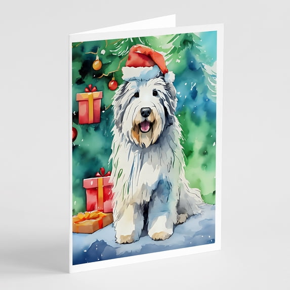 Old English Sheepdog Christmas Greeting Cards Pack of 8 7 in x 5 in