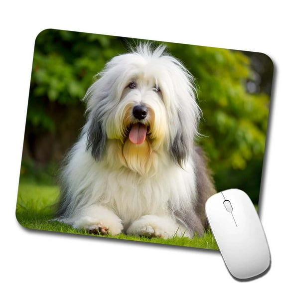 Old English Sheepdog Dog Photo Mouse Pad Low Profile Gaming Mat