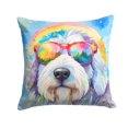 thumbnail image 1 of Old English Sheepdog Hippie Dawg Fabric Decorative Pillow 14 in x 14 in, 1 of 2