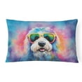 thumbnail image 1 of Old English Sheepdog Hippie Dawg Fabric Decorative Pillow 12 in x 16 in, 1 of 4