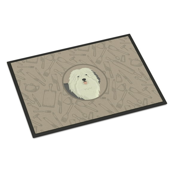 Old English Sheepdog In the Kitchen Door Mat