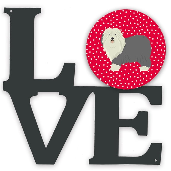 Old English Sheepdog Love Metal Wall Artwork LOVE